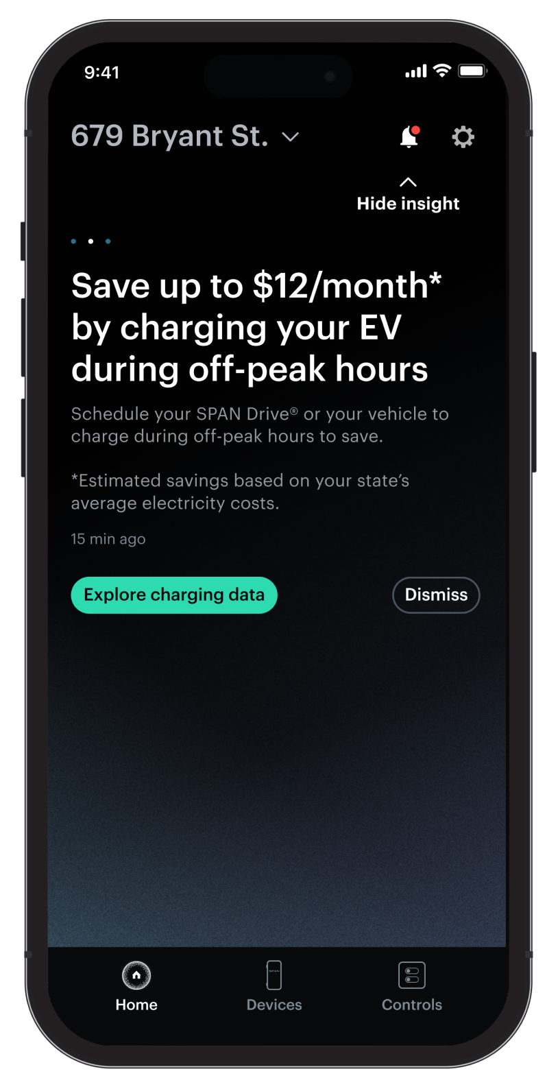 SPAN smart panel app showing circuit-level control